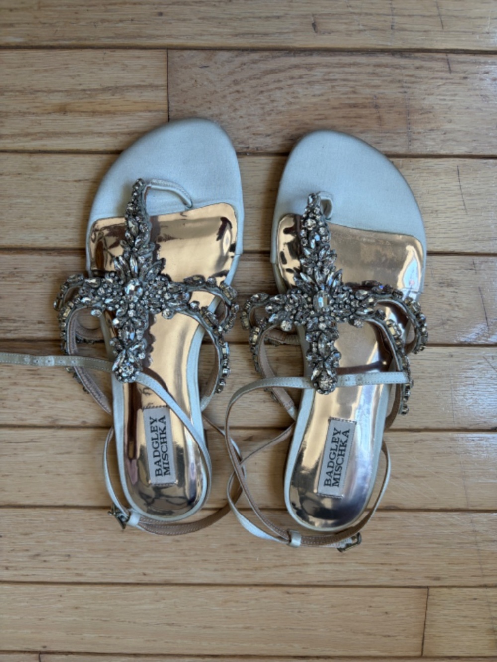 Badgley Mischka Hampden Ivory Satin Sandal
